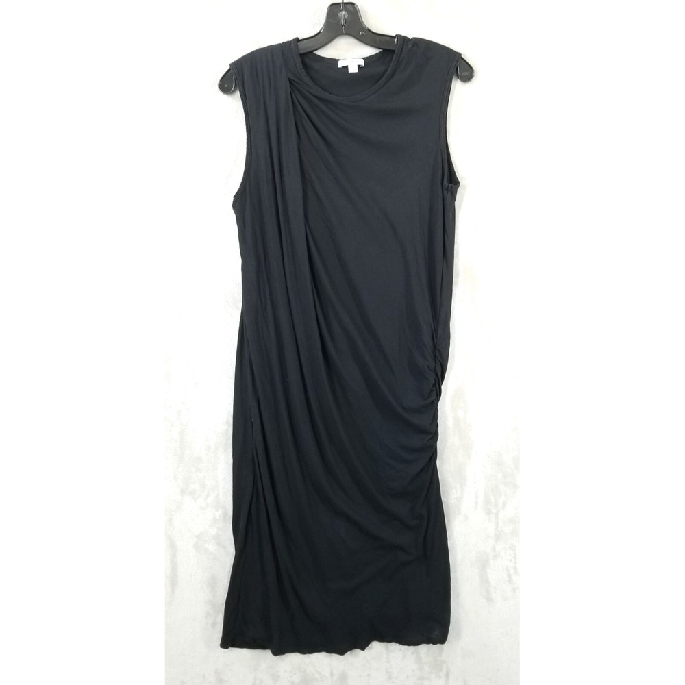 James Perse Midi Dress Women 3 L Black Drape‎ Sleeveless Minimal Luxury Comfort